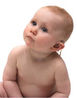 Description: Photo: Baby with hearing aid